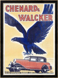 Chenard et Walcker Estampe encadrée par Raol Auger