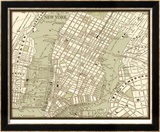 Sepia Map of NY Oprawiony wydruk edycji limitowanej autor Vision Studio Sepia Map of NY Oprawiony wydruk edycji limitowanej autor Vision Studio
