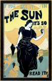 The Sun Sunshine Newspaper Estampe encadrée par Louis J Rhead