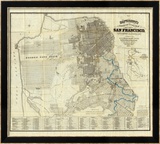 Official Guide Map of City and County of San Francisco, c.1873 Innrammet Giclee-trykk av A. L. Bancroft Official Guide Map of City and County of San Francisco, c.1873 Innrammet Giclee-trykk av A. L. Bancroft