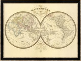 Mappemonde, c.1849 Framed Giclee Print by Eugene Andriveau-goujon