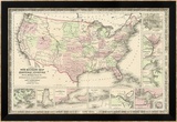 New Military Map of the United States, 1861 Gerahmter Druck (limitierte Auflage)
