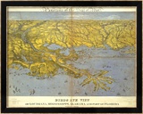 Louisiana, Mississippi, Alabama and Part of Florida, c.1861 Innrammet Giclee-trykk av John Bachmann Louisiana, Mississippi, Alabama and Part of Florida, c.1861 Innrammet Giclee-trykk av John Bachmann