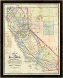 New Map of The State of California and Nevada Territory, c.1863 Framed Giclee Print by Leander Ransom
