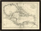 Chart of the West Indies, c.1795 Gerahmter Giclée-Druck von Mathew Carey