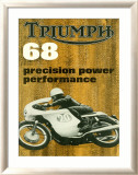 Triumph GP Motorcycle Lámina giclée enmarcada