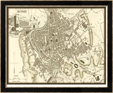 Sepia Map of Rome Særudgave - indrammet tryk af Vision Studio Sepia Map of Rome Særudgave - indrammet tryk af Vision Studio