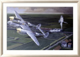 WWII, Lockheed P38 Lightning Estampe encadrée par Paul Wollman