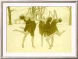 Snow Women Modern Dance Estampe encadrée