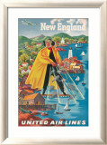 United Airlines, New England Gerahmter Giclée-Druck von Joseph Feher