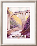 Nice, Coni Railway Train Estampe encadrée par Adolphe Cossard