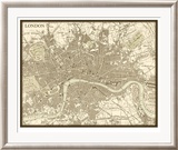 Sepia Map of London Særudgave - indrammet tryk af Vision Studio Sepia Map of London Særudgave - indrammet tryk af Vision Studio