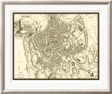 Sepia Map of Rome Særudgave - indrammet tryk af Vision Studio Sepia Map of Rome Særudgave - indrammet tryk af Vision Studio