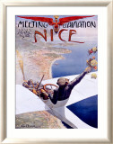 Meeting d'Aviation, Nice, 1910 Innrammet Giclee-trykk av Charles Leonce Brosse
