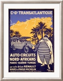 Poster Tour d'Afrique du Nord Pneus Michelin Estampe encadrée par Bernard Villemot