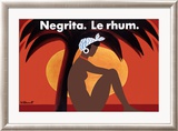 Negrita Le Rhum Estampe encadrée par Bernard Villemot