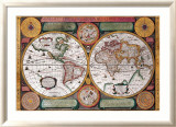 Antique Map, Terre Universelle, 1594 Poster von Petro Plancio