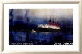 Cunard Mauretania Estampe encadrée par Kenneth Shoesmith
