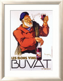 Les Bons Vins Buvat Estampe encadrée par Leon Dupin