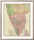 Composite: India Peninsula, c.1800 Estampe encadrée par William Faden