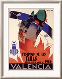 Festividad de las Fallas de Valencia Lámina giclée enmarcada por Arturo Ballester