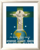 International Eucharistic Congress, Rio de Janeiro, Brazil, c.1955 Estampe encadrée par La Motta 