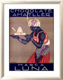 Chocolate Amatller/Luna Lámina giclée enmarcada por Rafael de Penagos