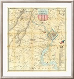 Army Map of The Seat of War In Virginia, c.1862 Innrammet Giclee-trykk av J. Goldsborough Bruff Army Map of The Seat of War In Virginia, c.1862 Innrammet Giclee-trykk av J. Goldsborough Bruff