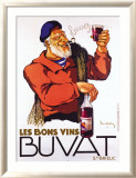 Les Bons Vins Buvat Indrammet giclee-tryk af Leon Dupin