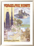 Affiche pour les chemins de fer de l'ouest, Bretagne, Normandie, Jersey Estampe encadrée par Gustave Fraipont