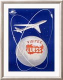 Russian CCCP Airways Aviation Oprawiona reprodukcja giclee
