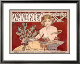 Waverley Cycles Framed Giclee Print by Alphonse Mucha