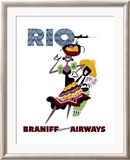 Braniff International Airways, Rio Lámina giclée enmarcada Braniff International Airways, Rio Lámina giclée enmarcada