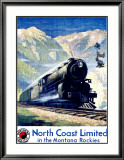 North Coast Limited Railroad, Montana Rockies Lámina giclée enmarcada North Coast Limited Railroad, Montana Rockies Lámina giclée enmarcada