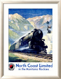 North Coast Limited Railroad, Montana Rockies Estampe encadrée