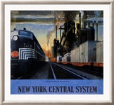 New York Central System, Along the Water Level Route Estampe encadrée par Leslie Ragan