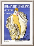 Ball im Kleid und mit weißer Stola Gerahmter Giclée-Druck von Marcel Vertes