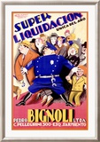 Bignoli Super Liquidacion Lámina giclée enmarcada por Achille Luciano Mauzan Bignoli Super Liquidacion Lámina giclée enmarcada por Achille Luciano Mauzan