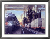 Ny Central Water Level Route Poster Estampe encadrée par Raymond Savignac