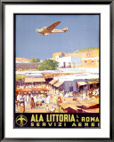 Ala Littoria Innrammet Giclee-trykk av Mariano Bertuchi Ala Littoria Innrammet Giclee-trykk av Mariano Bertuchi