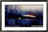 Cunard Mauretania Estampe encadrée par Kenneth Shoesmith