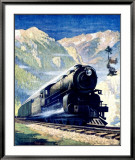 North Coast Limited Railroad, Montana Rockies Lámina giclée enmarcada North Coast Limited Railroad, Montana Rockies Lámina giclée enmarcada