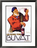 Les Bons Vins Buvat Indrammet giclee-tryk af Leon Dupin