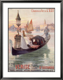 Venice, Italy, Gondola Estampe encadrée par Hugo D'Alesi