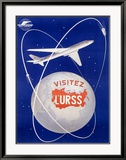 Russian CCCP Airways Aviation Lámina giclée enmarcada