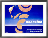 Pulpe d'Orangina Estampe encadrée par Bernard Villemot