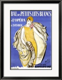Ball im Kleid und mit weißer Stola Gerahmter Giclée-Druck von Marcel Vertes