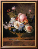 Fleurs dans un Vase de Porceleine Bleue, c.1780 Poster von Anne Vallayer-coster