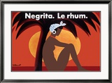 Negrita Le Rhum Estampe encadrée par Bernard Villemot