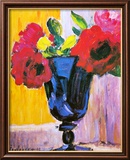 Roses dans un vase bleu Posters par Alexej Von Jawlensky